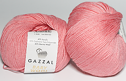 Пряжа Baby wool gazzal-828 рожевий