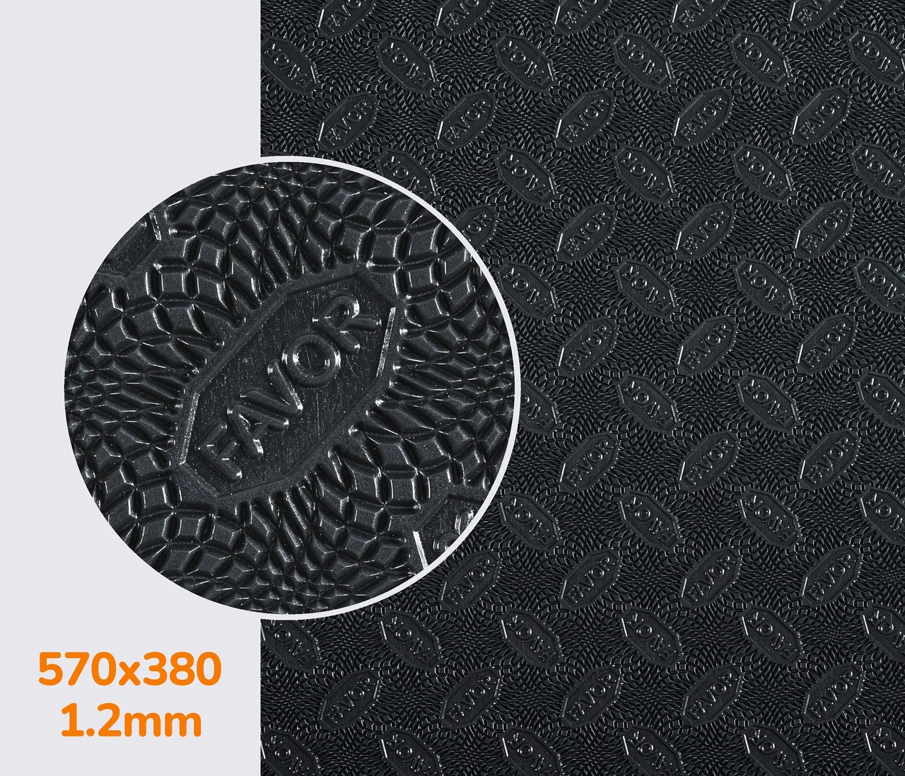 PreviousNext Гумова профілактика FAVOR, р. 570*380*1.2 мм, кол. темно-сірий dark grey