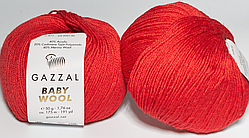 Пряжа Baby wool gazzal-811 червоний