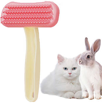 Силіконова щітка для домашніх тварин, Рожевий / Гребінець для тварин / Щітка для собак і котів