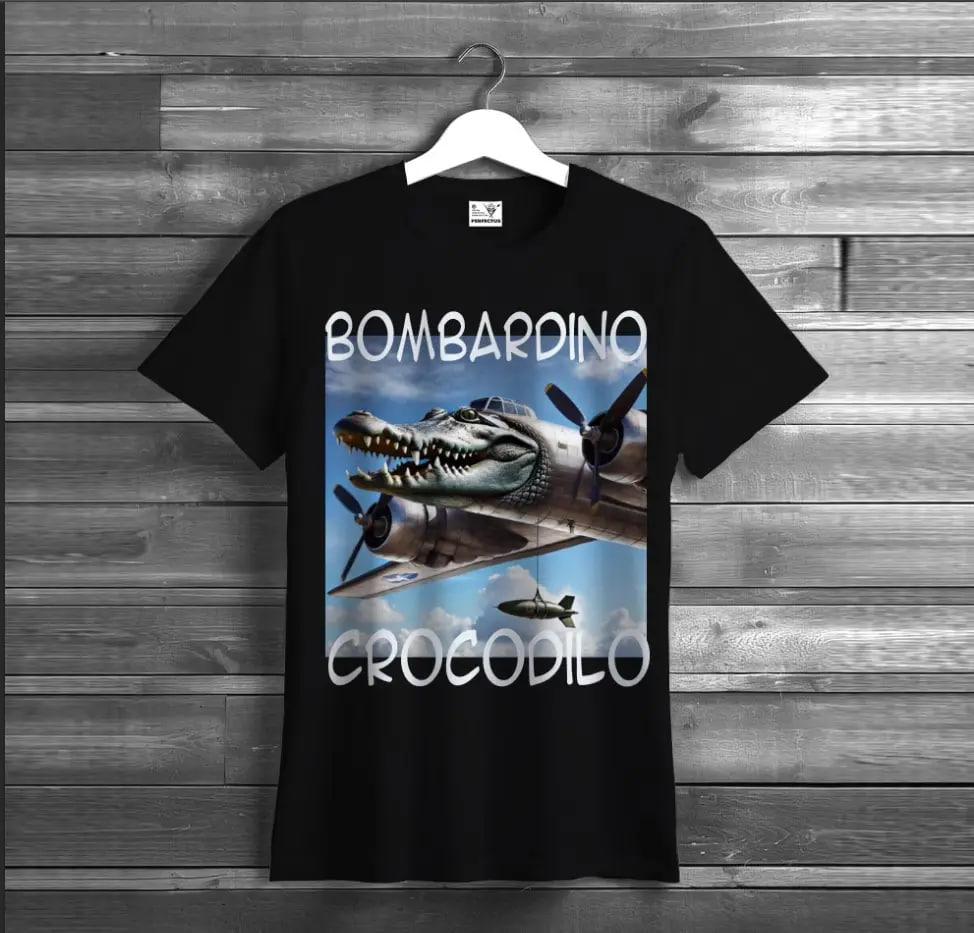 Трендова футболка оверсайз з принтом Bombardino Crocodilo
