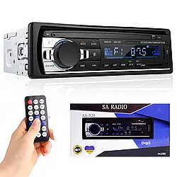 Автомагнітола з Bluetooth, 1DIN, MP3-SA-520 ISO/ Магнітола з LED-підсвіткою в авто/ Магнітофон у машину