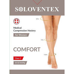 Колготки компресійні Soloventex Comfort, 2 клас, закритий носок, бежеві, арт. 621-132 р.L зріст 165-180