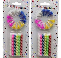 Свічки в торт 5.5 см 12 штук Яскраві