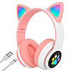 Бездротові навушники з котячими вушками VZV-23M, Рожеві / Дитячі Bluetooth навушники з підсвічуванням