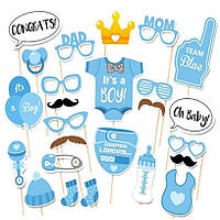 Бутафорія до народження дитини 25 деталей one size блакитний