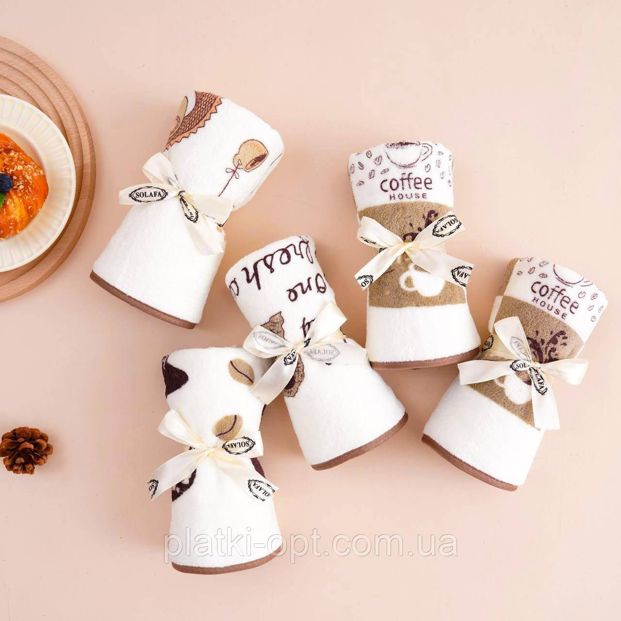 Набір кухонних рушників Coffee crema (мікрофібра) 5шт. 35x75 см.