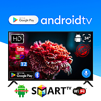 Телевізор BBK 34" Smart TV | Android 15, Full HD, USB, DVB-T2, голосовий контроль