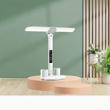 Світлодіодна настільна подвійна лампа LED-дисплеєм SAM-1232 білий