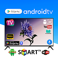 Телевізор Skyworth 34" Smart TV | Android 15, Full HD, USB, DVB-T2, голосовий контроль