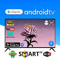 Телевізор UD 34" Smart TV | Android 15, Full HD, USB, DVB-T2, голосовий контроль
