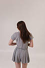 Жіноча піжама з шортами та футболкою-топом РУБЧИК СІРИЙ DC 323/324, фото 5