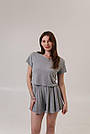 Жіноча піжама з шортами та футболкою-топом РУБЧИК СІРИЙ DC 323/324, фото 6
