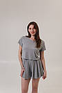 Жіноча піжама з шортами та футболкою-топом РУБЧИК СІРИЙ DC 323/324, фото 3