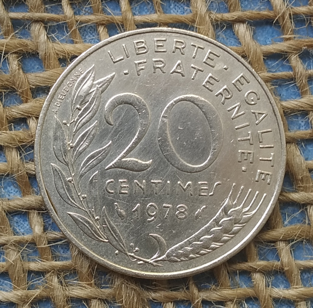 20 сантимiв 1978 року францiя, фото 1