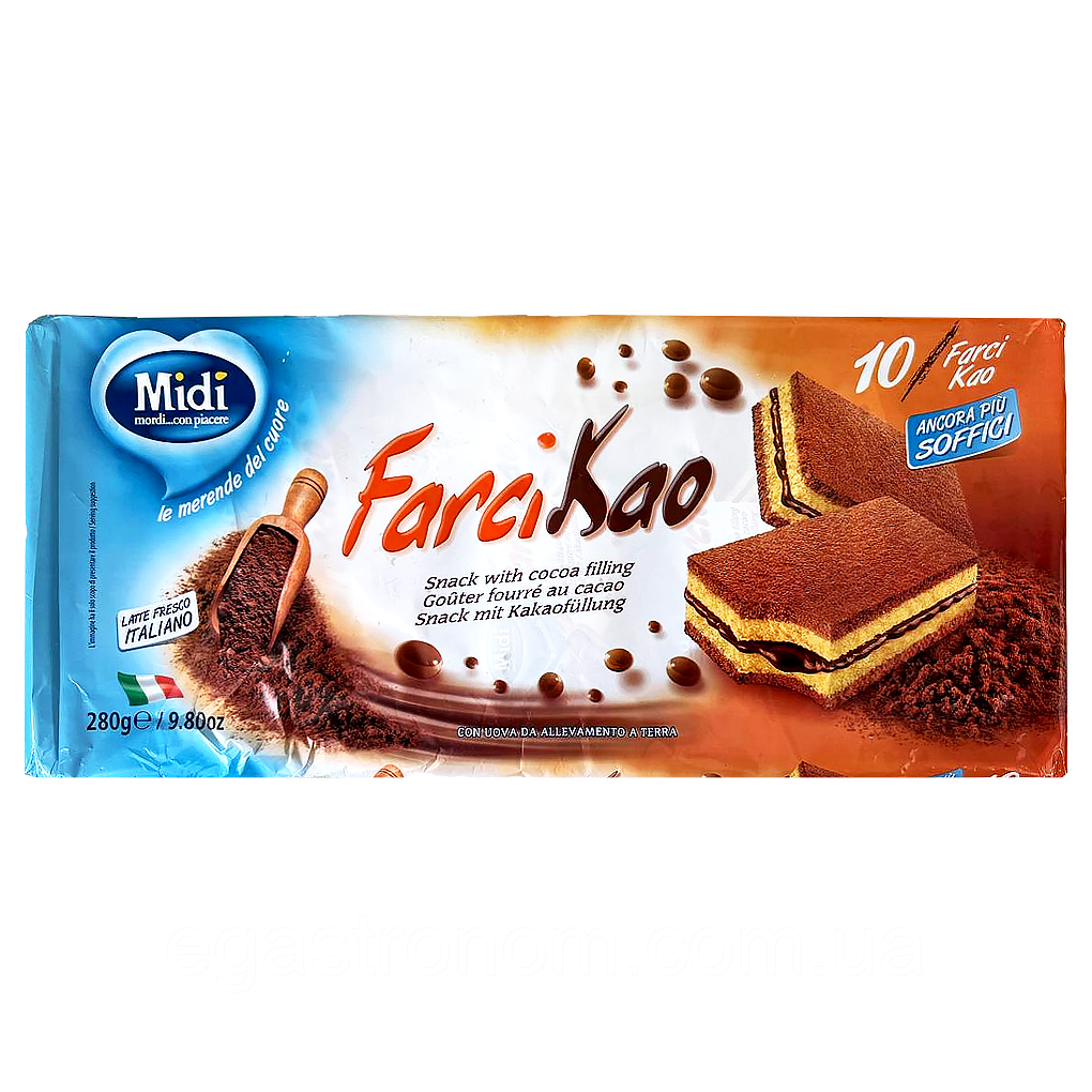 Бісквіт какао Фарсі Farci Kao ТМ Midi 280g (12*23g) 12шт/ящ (Код: 00-00017713)