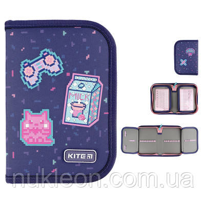 Популярний! Пенал Kite Pixel Love K24-622-5, 1 відділення, 2 відвороти (K24-622-5) - Краща якість тільки на Nukleon.com.ua