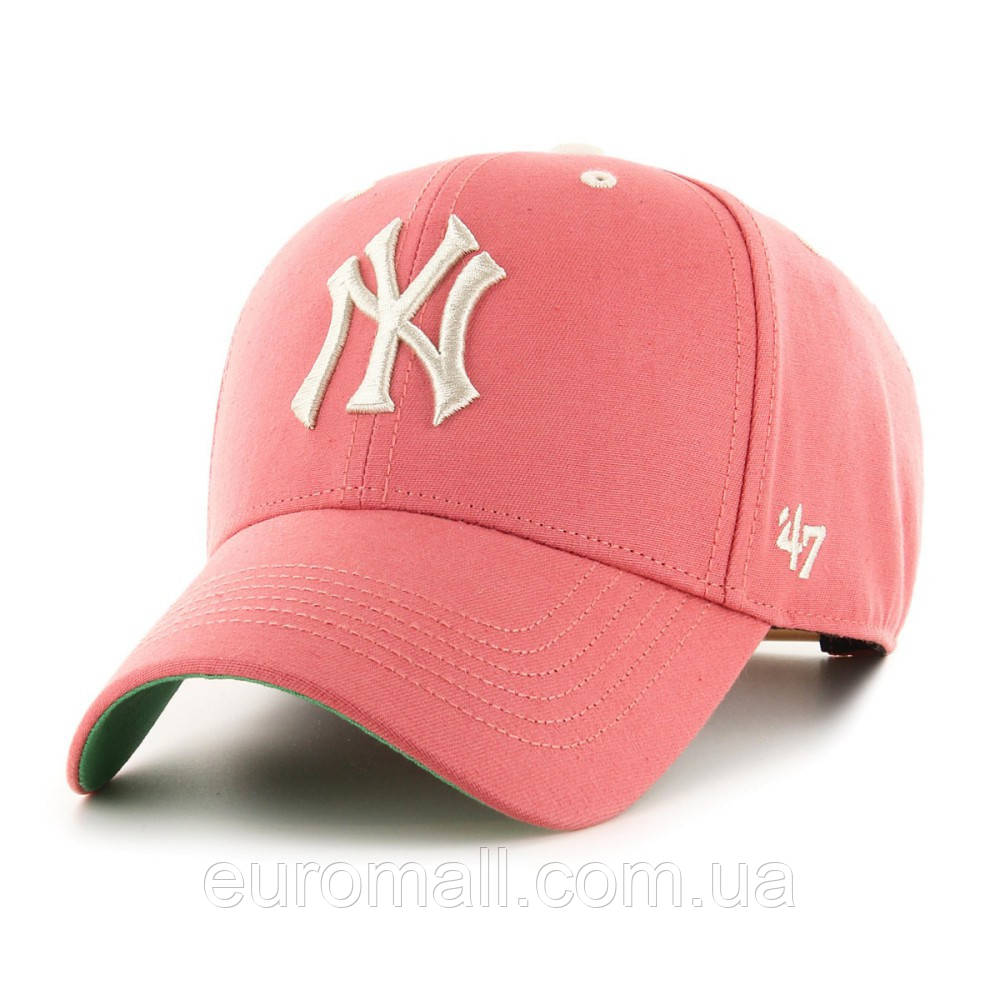 Кепка 47 Brand NY YANKEES ROCKY темно-рожевий, зелений Унісекс OSFA, фото 1