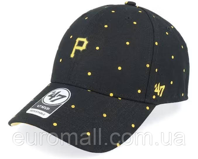 Кепка 47 Brand PITTSBURGH PIRATES DOTTED чорний, жовтий Унісекс OSFA, фото 1