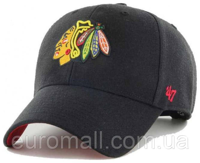 Кепка MVP 47 Brand CHIACGO BLACKHAWKS BALLPARK S чорний Унісекс One Size, фото 1