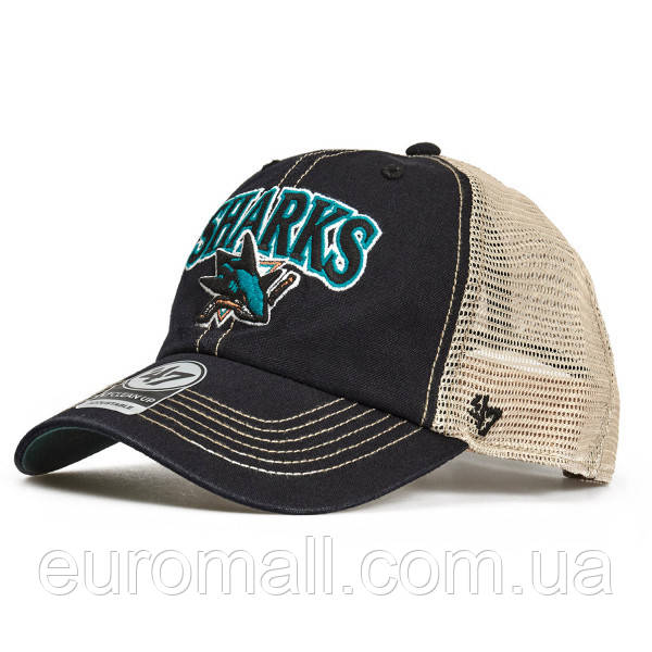 Кепка-тракер 47 Brand SAN JOSE SHARKS чорний, пісочний, зелений Унісекс OSFA, фото 1