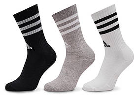 Шкарпетки Adidas 3S C SPW CRW 3P білий, сірий, чорний Уні S (37-39)