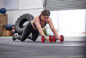 Ролики для пресу Adidas Core Rollers чорний, червоний Уні ONE SIZE