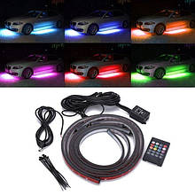 Підсвітка днища автомобіля RGB діодна (16 кольорів) 90+120см. (2+2) Auto light parts