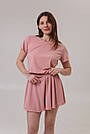 Жіноча піжама з шортами та футболкою-топом РОЖЕВА ПУДРА DC 323/324, фото 3