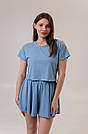 Жіноча піжама з шортами та футболкою-топом РУБЧИК СІРИЙ DC 323/324, фото 3