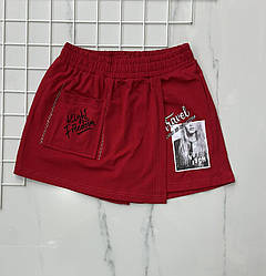 Шорти-спідниця червоного кольору Юніор "Туреччина" Розміри: 10,12,14,16 років (38005-3)