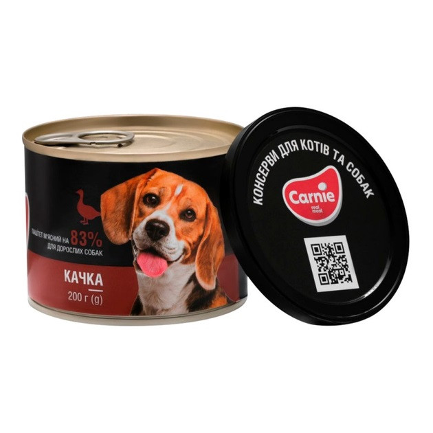 Вологий корм для собак Carnie паштет із качкою 200 гр
