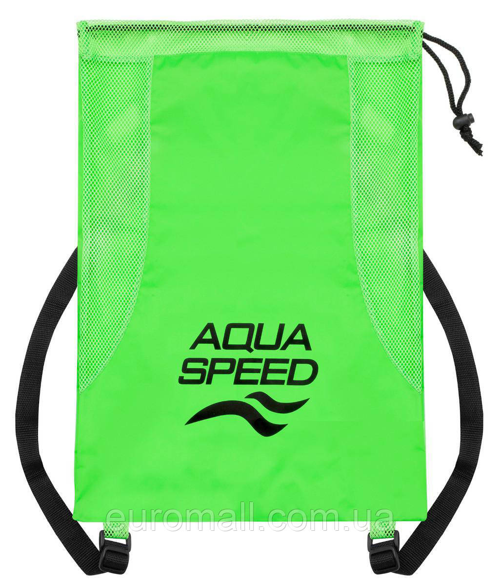 Сумка сітчаста Aqua Speed MESH BACK PACK 61165 салатовий, чорний Унісекс 51x36 см, фото 1