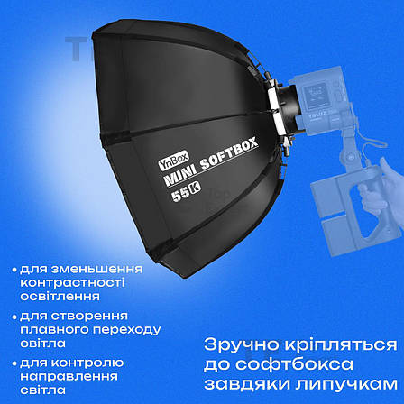 Стільники для софтбоксу 55 см розсіювач для відеосвітла дифузор для світла софтбокс для фотозйомки, фото 2