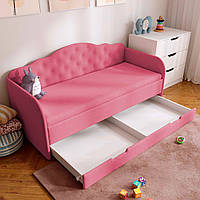 Дитяче м'яке ліжко Melisa 190x90 см з матрацом і шухлядою, колір корал ТМ Viorina-Deko