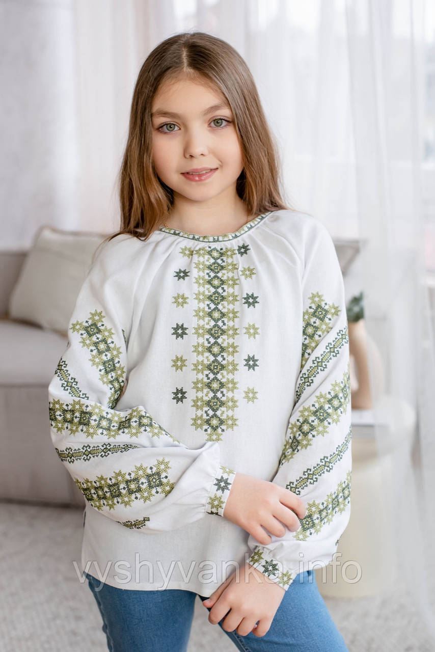 Дитяча вишиванка для дівчинки, Зерно, арт. 4365