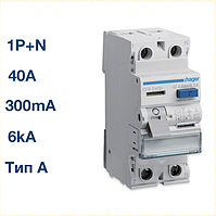 CFA240D Hager - ПЗВ (УЗО) 2P 6kA 40A 300mA тип A