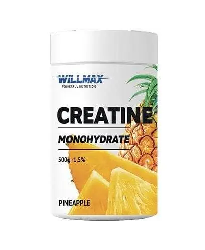 Креатин моногідрат Creatin Monohydrate 500 г Willmax Ананас, фото 1