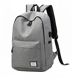 Шкільний рюкзак Gaobeidian із USB виходом Сірий