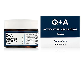 Маска для обличчя "детокс" з активованим вугіллям Q+A Activated Charcoal Face Mask 50g