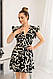 Жіноча стильна красива легка літня коротка приталена сукня софт виріз V-подібний сарафан принт, фото 3