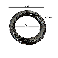 Кільце-карабін для сумки темний нікель 3 см