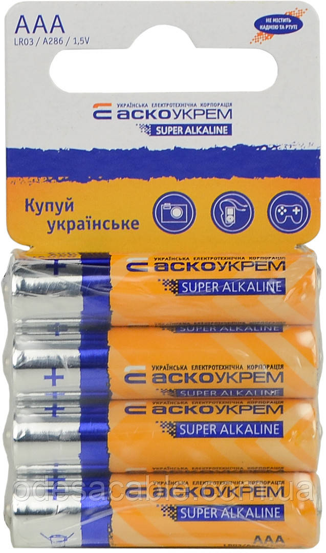 Батарейка лужна AАА.LR03.SC4 (shrink card 4)