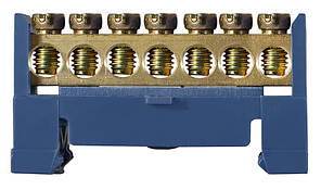 BC-507 6х9 7 відв. Нульова шина з ізолятором на Din-рейку
