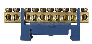 BC-510 6х9 10 відв. Нульова шина з ізолятором на Din-рейку