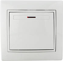 Вимикач 1-кл. з підсвічуванням BBсб10-1-1-Fl-W  (білий)