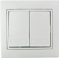 Вімікач 2-кл. BBсб10-2-0-Fl-W (білий)