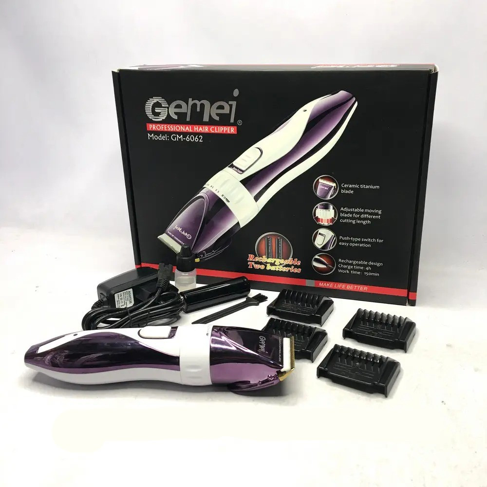 Машинка для стрижки Gemei GM 6062 керамічні леза / Машинка для стрижки волосся професійна
