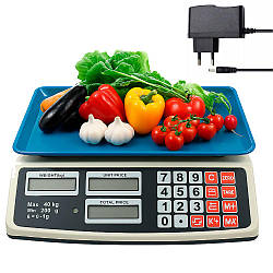 Торгові ваги до 40кг, від мережі та акумулятора, AT-702 / Ваги електронні / Настільні ваги для торгівлі