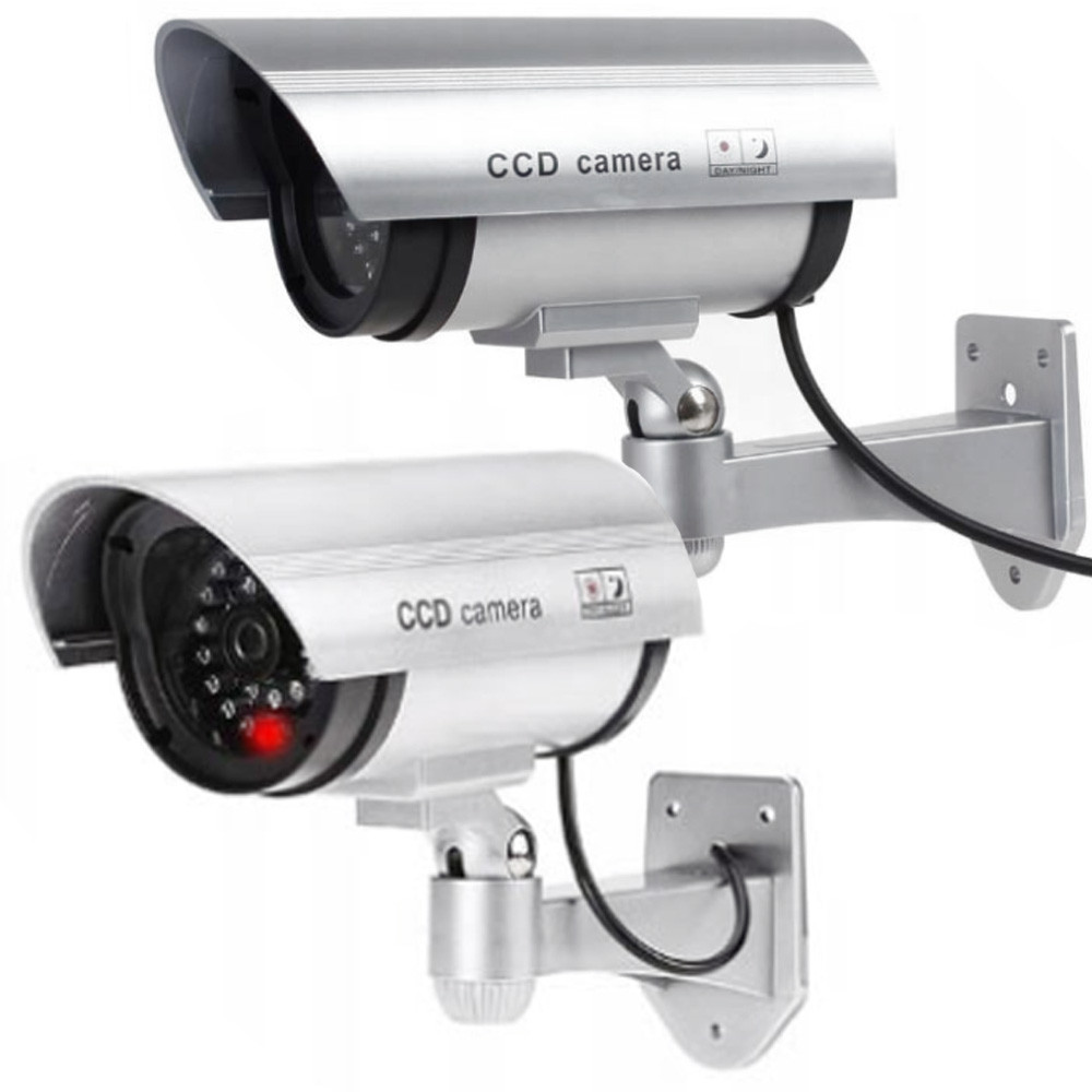 Набір 2шт Муляж камери відеоспостереження з підсвічуванням Dummy IR Camera RR201 / Камера обманка / Камера муляж, фото 1